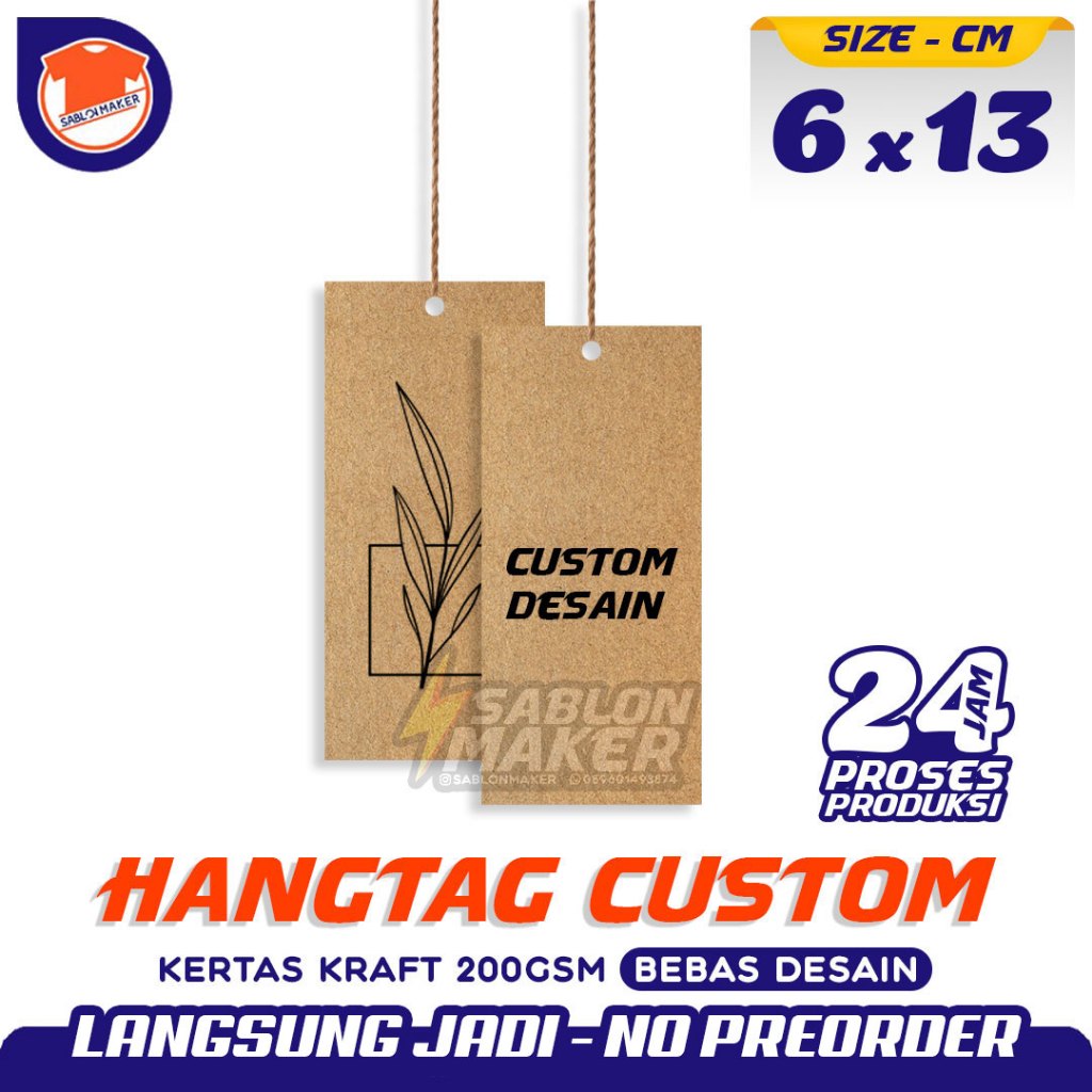 

Label Produk Hangtag Custom 6x13 Desain Bebas Hang Tag Kaos