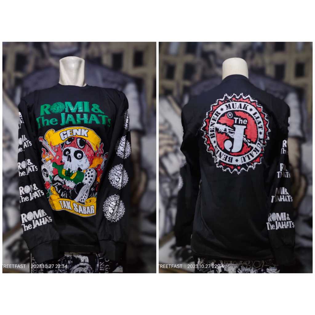 KAOS PANJANG ROMI AND JAHATS.KAOS PANJANG BAND PUNK.KAOS PANJANG MUSIK PUNK.KAOS PANJANG MUSIK BAND.