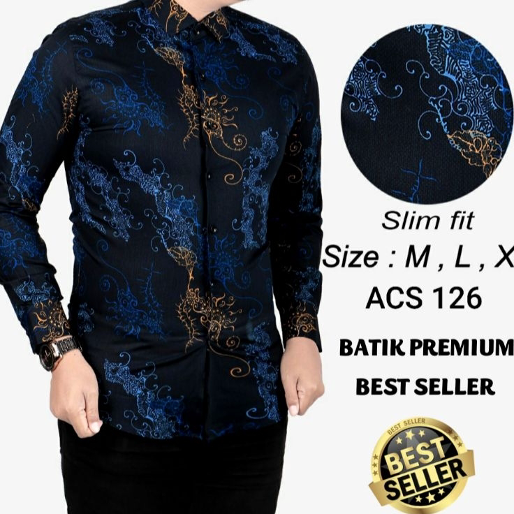 ➞✧✴ KEMEJA BATIK PRIA SLIM FIT ELEGAN BAJU BATIK PRIA SLIM FIT MEWAH CBL1041