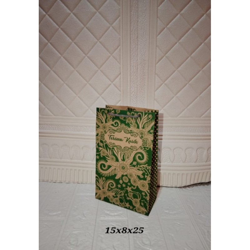 

Paper bag batik hijau tas kertas