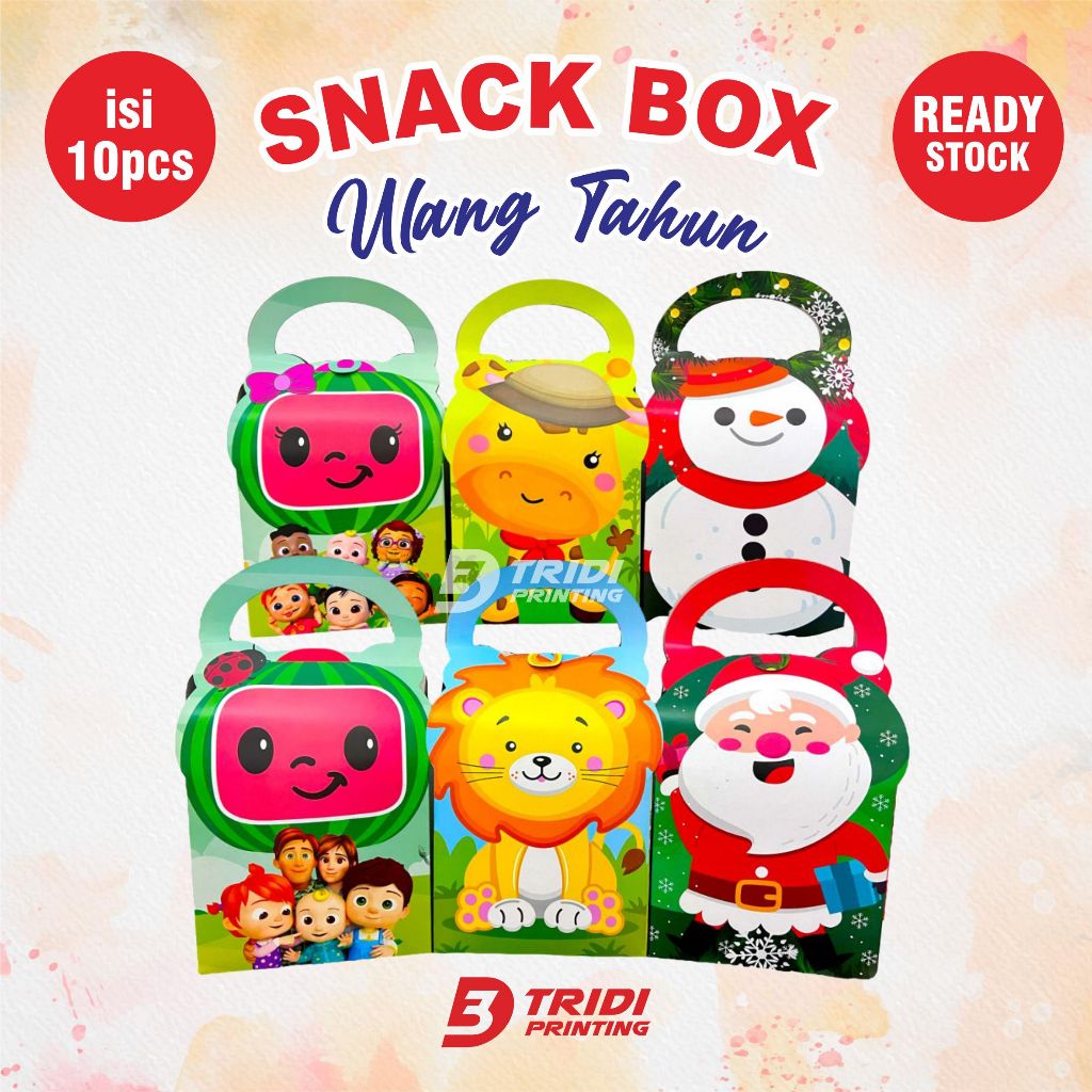 

(isi 10pcs) Snack Box karakter/ tas Ultah Aqiqah Tedhak siten / box hampers souvenir