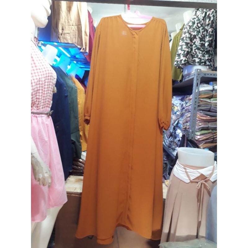 Gamis cringkel premium jumbo busui friendly all size Ld 140cm pj 140cm