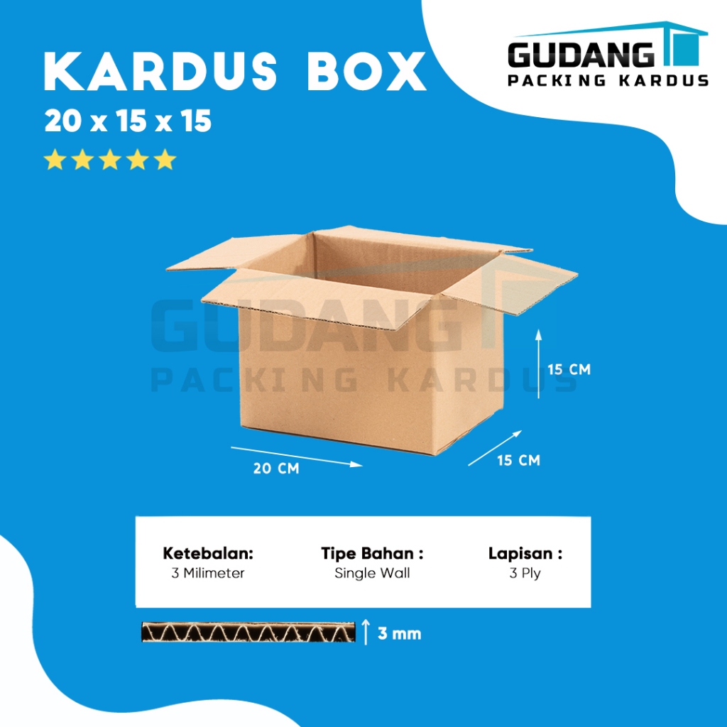 

Packing Kardus Karton Box Pindahan 20cm x 15cm x 15cm Box Polos
