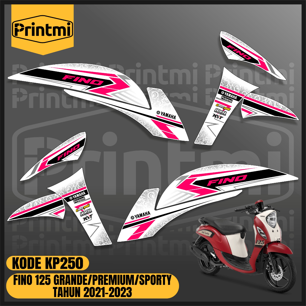 Striping Stiker Motor Fino 125 Grande Premium Sporty 2021-2024 Variasi Yamaha Modifikasi List Printm