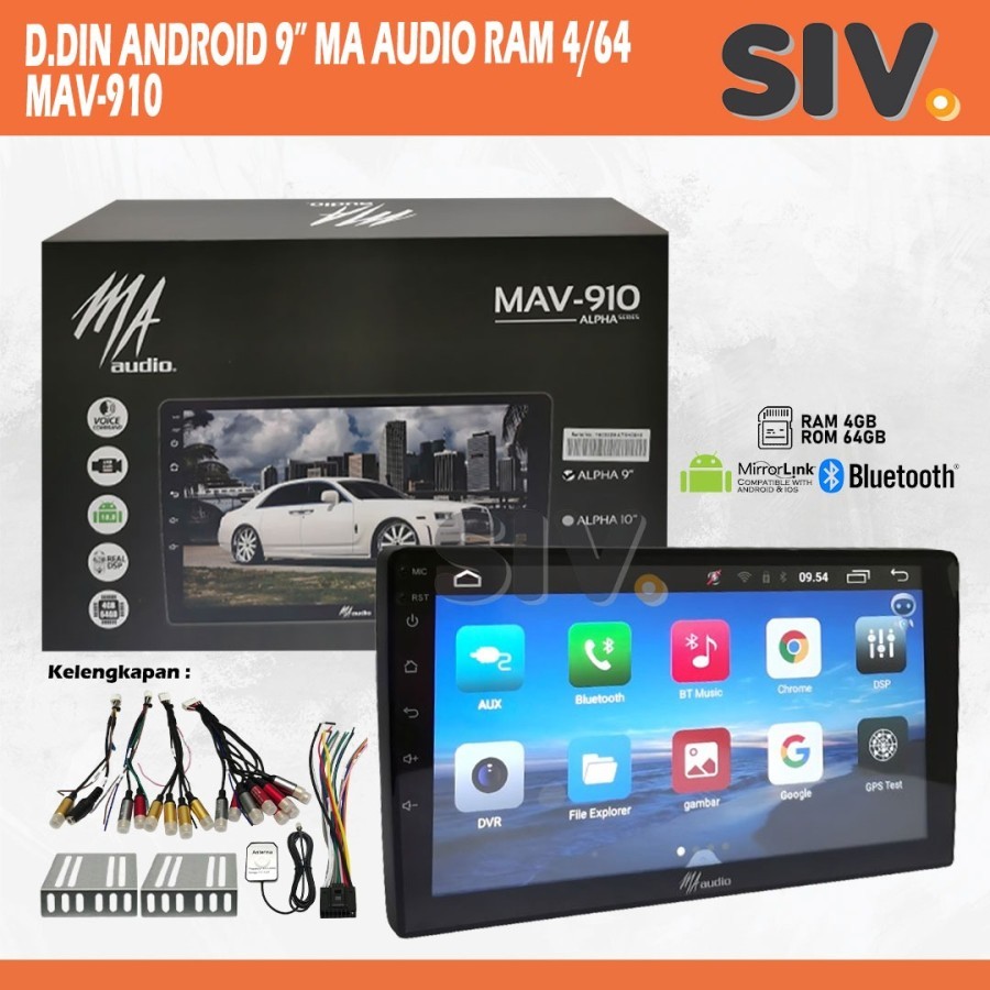 HEADUNIT ANDROID 9 INCH MA AUDIO ALPHA SERIES RAM 4/64 T5 VC