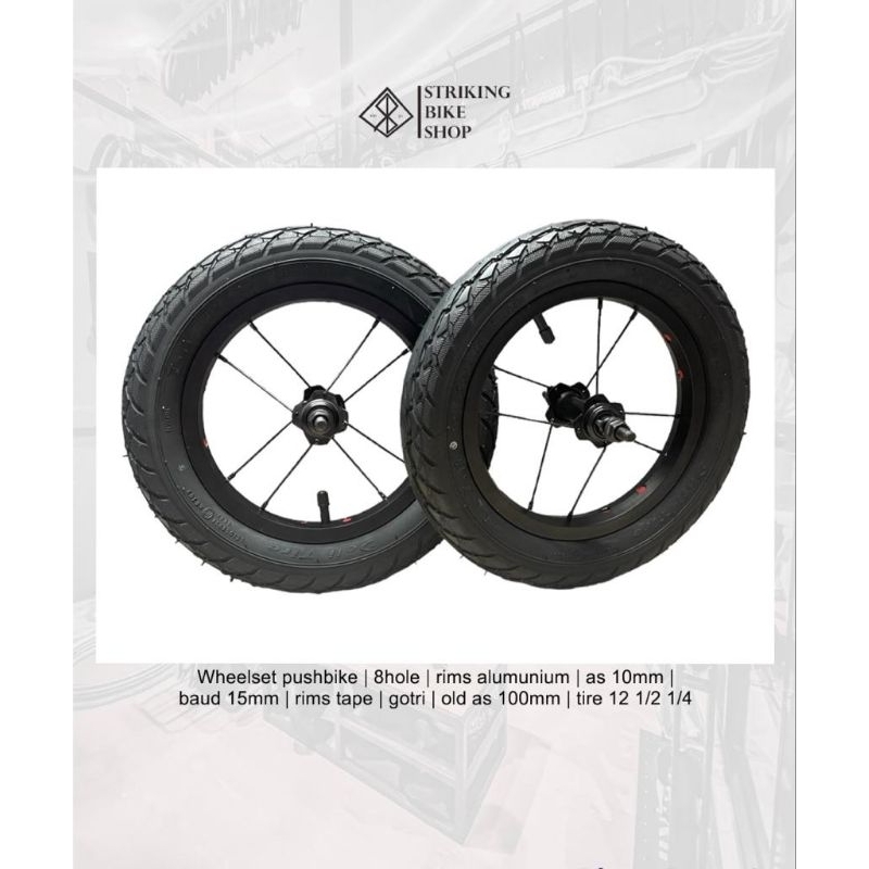 VELG PUSHBIKE WHEELSET BALANCE BIKE SEPEDA 12 INCH BAN KOMPA
