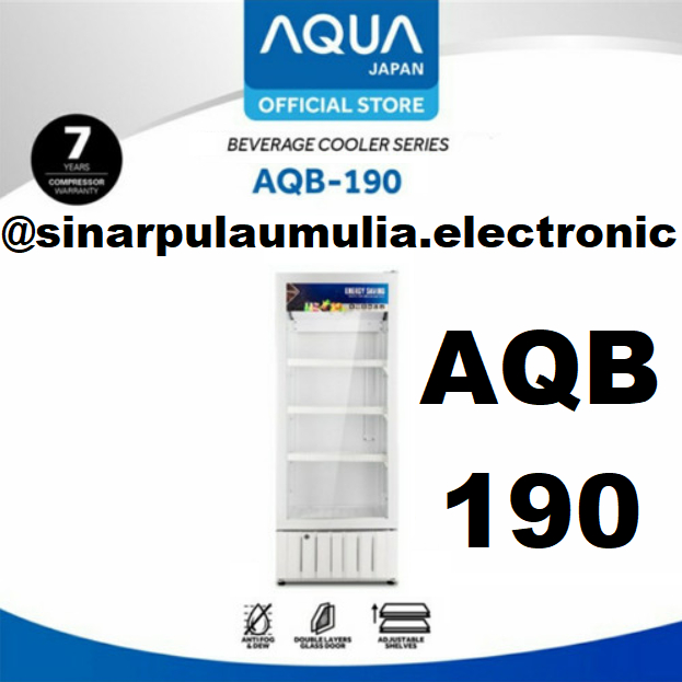 Aqua Showcase 1 Pintu 180 Liter 3 Rak - AQB-190 / AQB 190 / AQB190