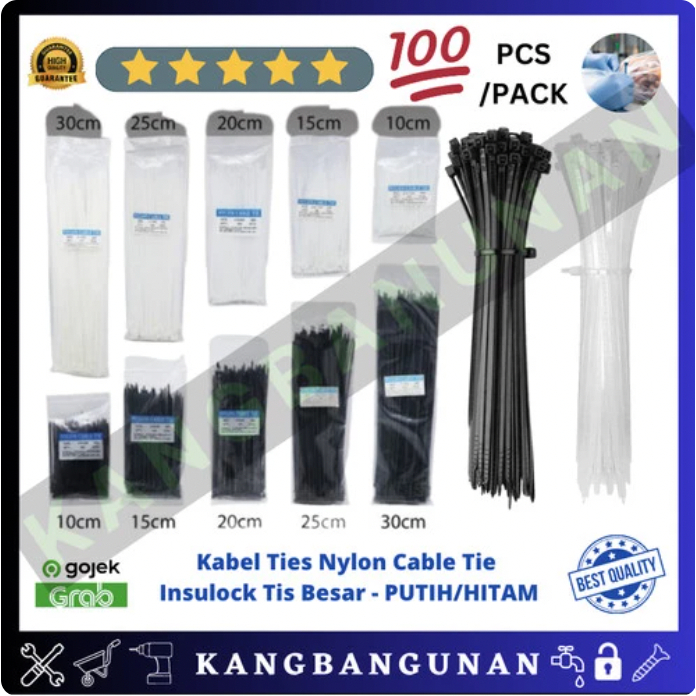 

Cable ties tebal 25 cm isi 100 pcs Izumo Putih Nylon Insulock