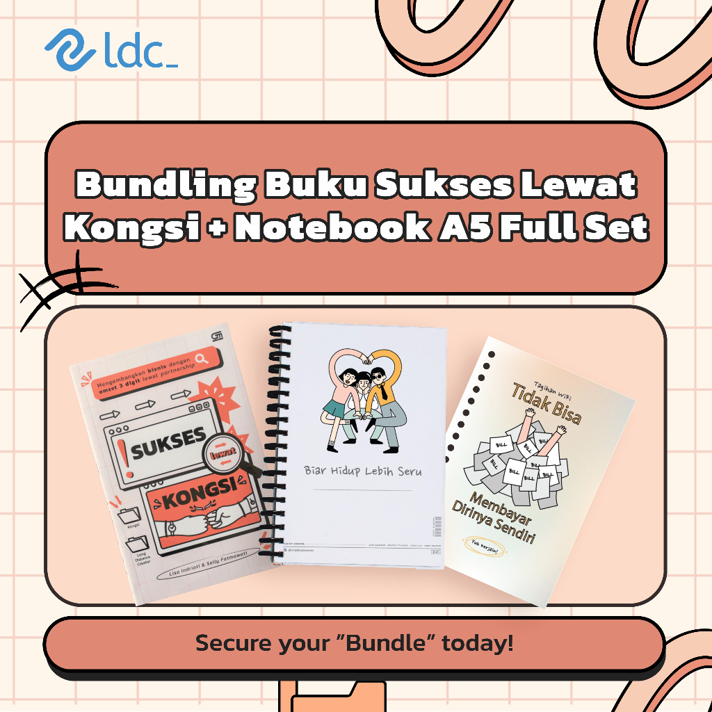 

Bundling Buku Sukses Lewat Kongsi + Notebook A5 | Buku Bisnis | Notebook Diary Agenda A5 Full Set | Notes & Reading Package to Improve Your Day