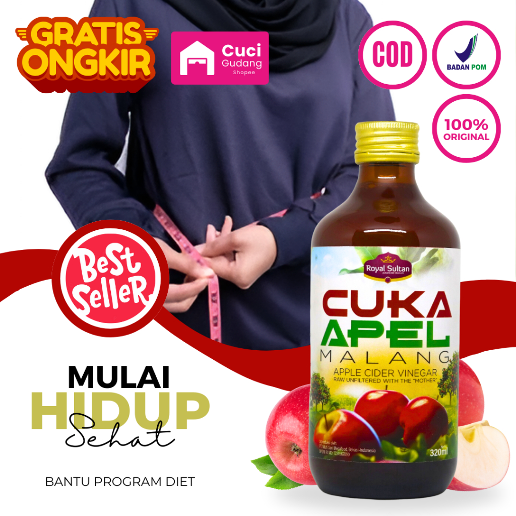 Cuka Apel Original Untuk Kesehatan - Obat Pelangsing Badan Ampuh Bpom, Cuka Apel Vinega With Mother,