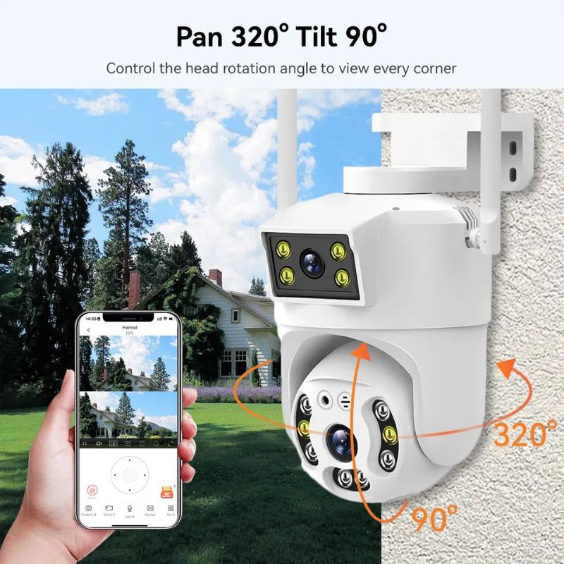 Outdoor CCTV Dual Camera App V380pro Waterproof