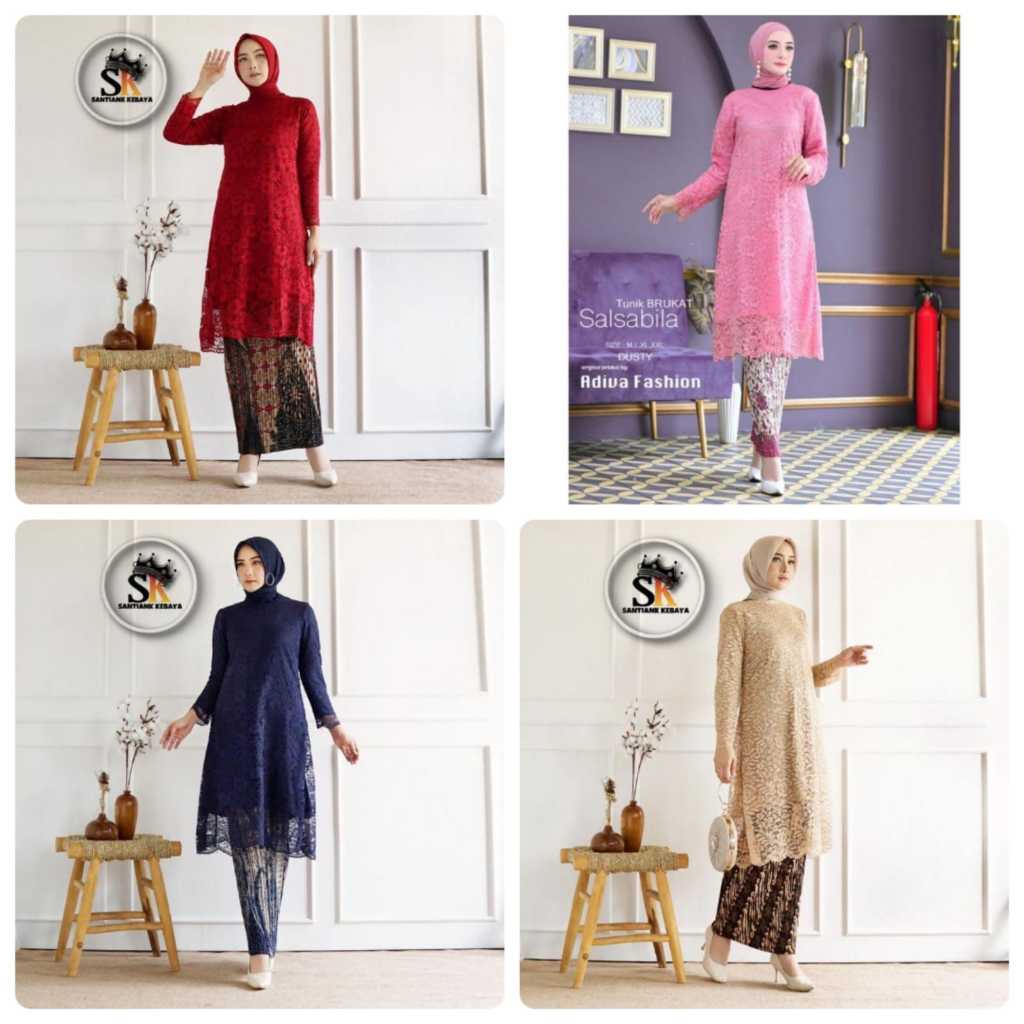 ATASANYA  kebaya tunik kurung - kebaya tunik jumbo - kebaya modern brokat /kebaya modern jumbo/kebay
