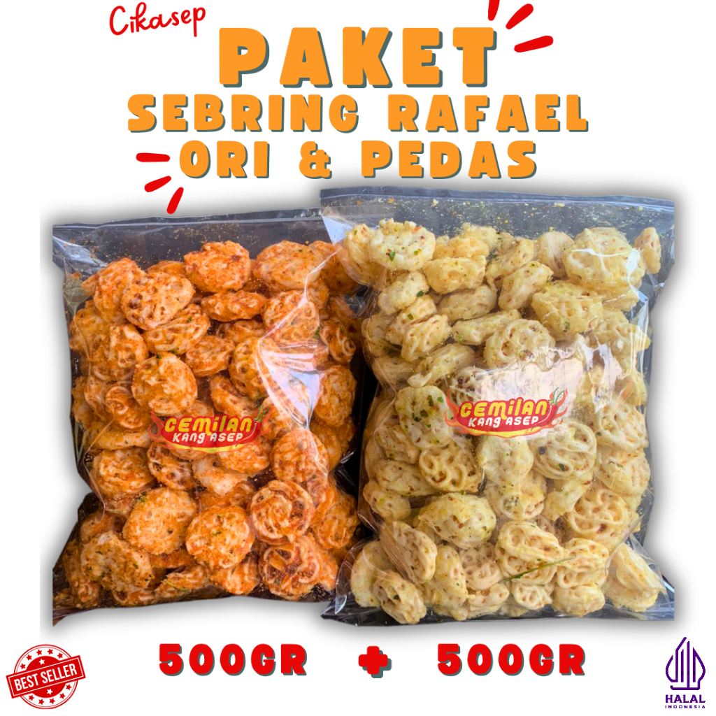 

1KG Kerupuk Seblak Kering Rafael BUNDLING 500GR ORI + 500GR PEDAS