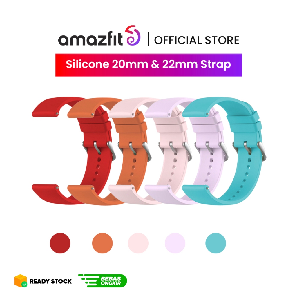 Amazfit Official Silicone Strap 20mm&22mm Rubber Strap For GTS / GTR / Bip Series