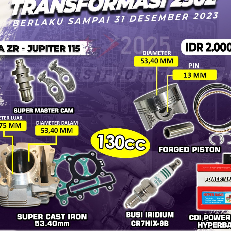 PAKET BORE UP VEGA ZR - JUPITER 115 BRT