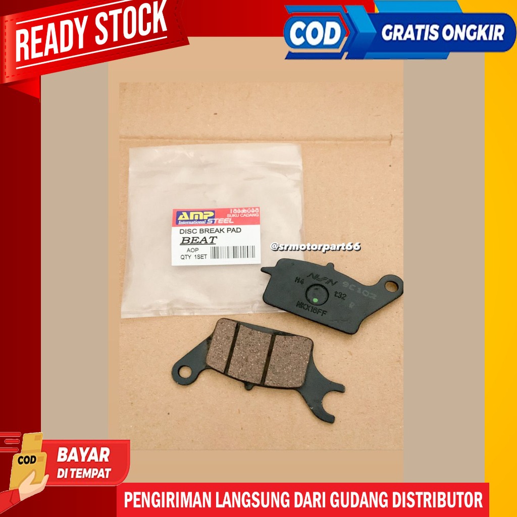 DISC BREAK PAD UNTUK MOTOR BEAT MEREK AMP (KAMPAS CAKRAM REM)