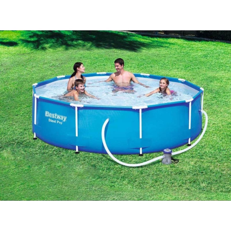Kolam BESTWAY 56416 STELL PRO FRAME POOL + FILTER 366x76cm KOLAM TANPA TIUP mainan anak