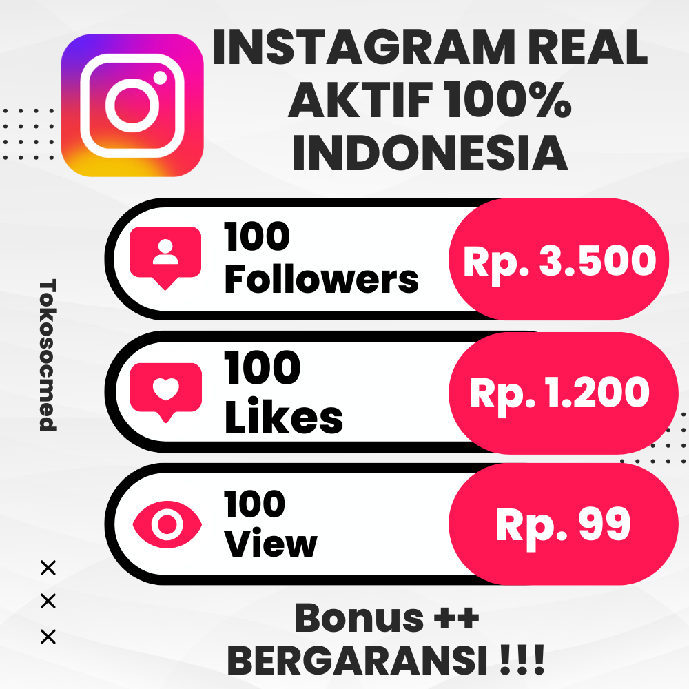 Followers Instagram & Like Instagram Pengikut Instagram AKTIF INDONESIA CUMAN TOKOSOCMED YANG INSTAN
