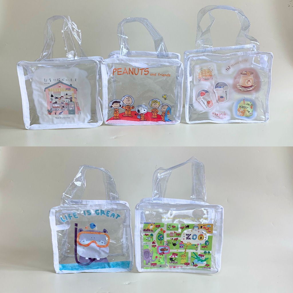

Pouch Ultah POM POM Transparan / TAS MIKA Ulang Tahun Resleting bening / Goodie Bag / Dompet Kosmetik