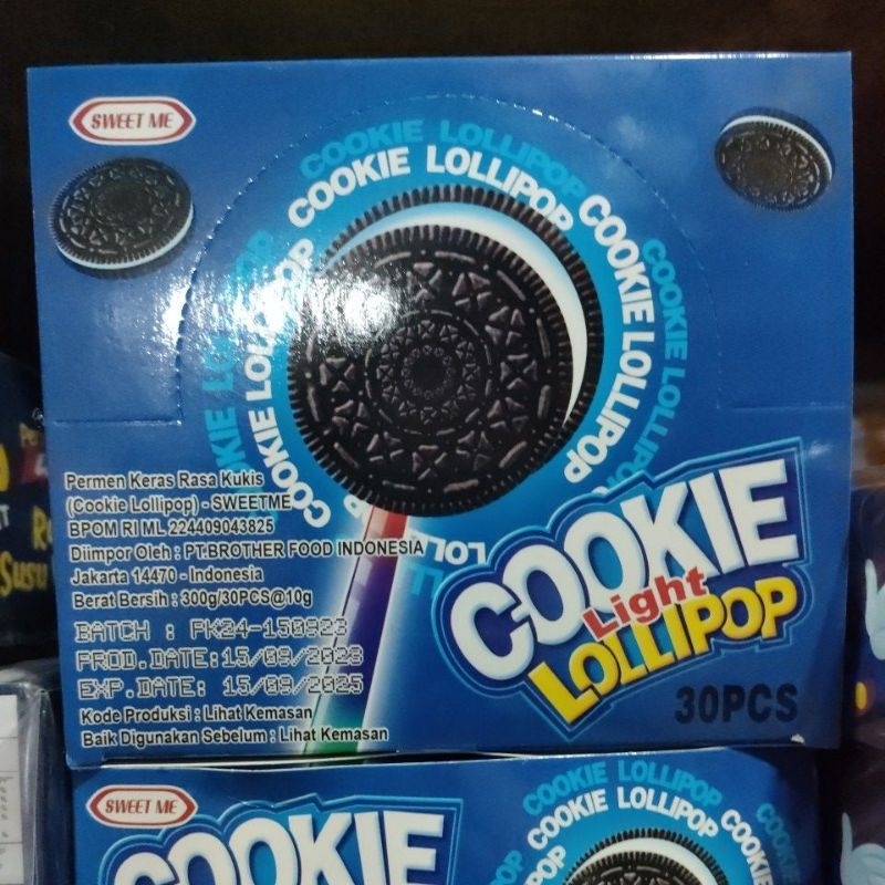 

cookie light lollipop permen keras rasa kukis isi 30 pcs