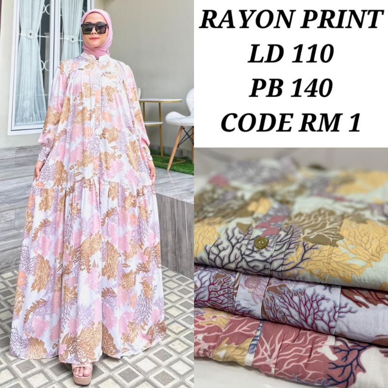 (COD) GAMIS DRESS SHAWQI by frilla || RAYON PRINT
