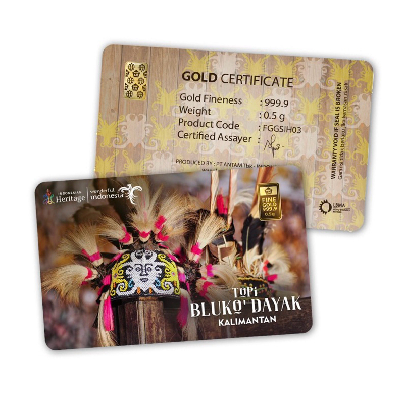 Indonesian Heritage Topi Bluko Dayak Gift Series Antam 0.5gram