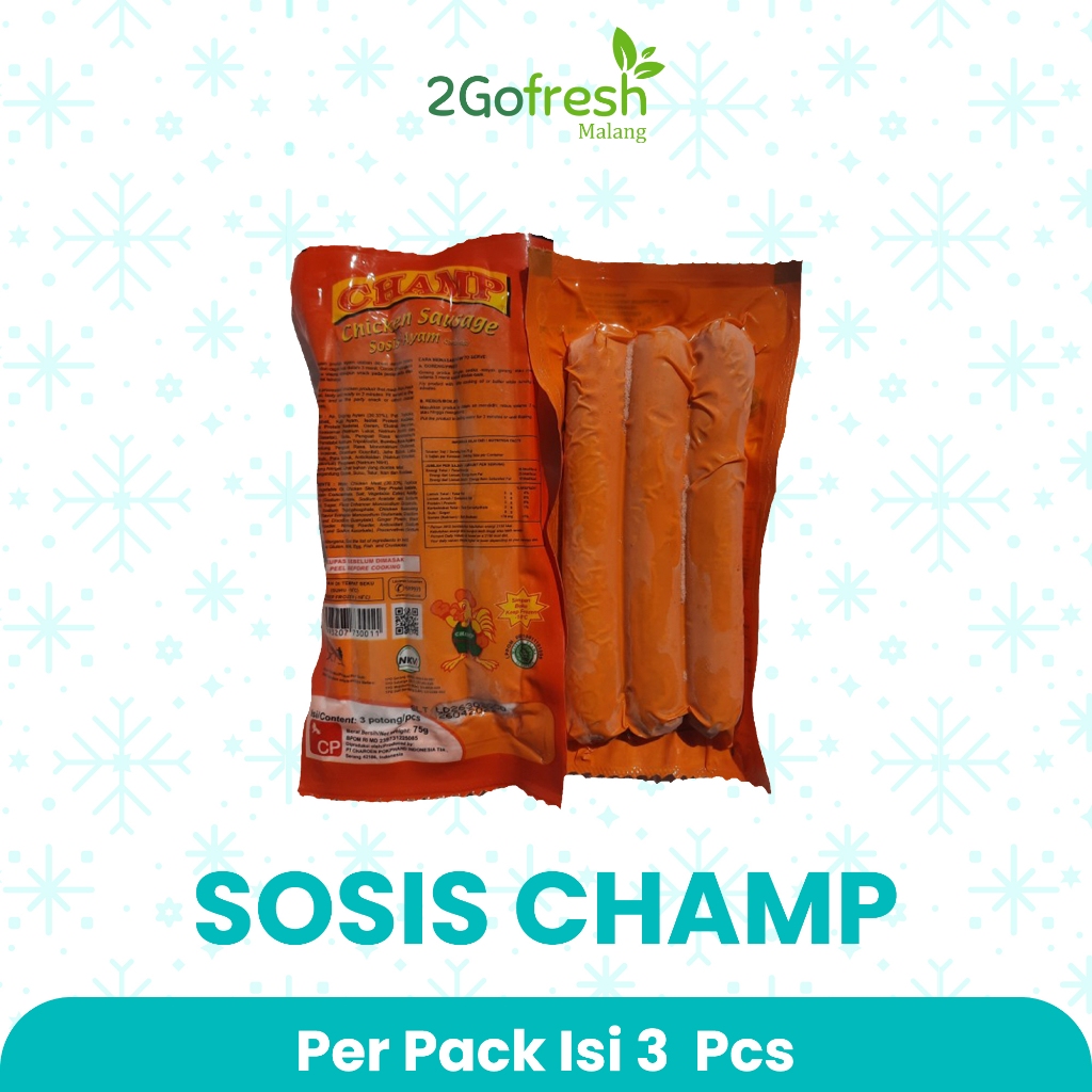 

Sosis Champ 1 Pack isi 3 Sosis - Sayur Sayuran