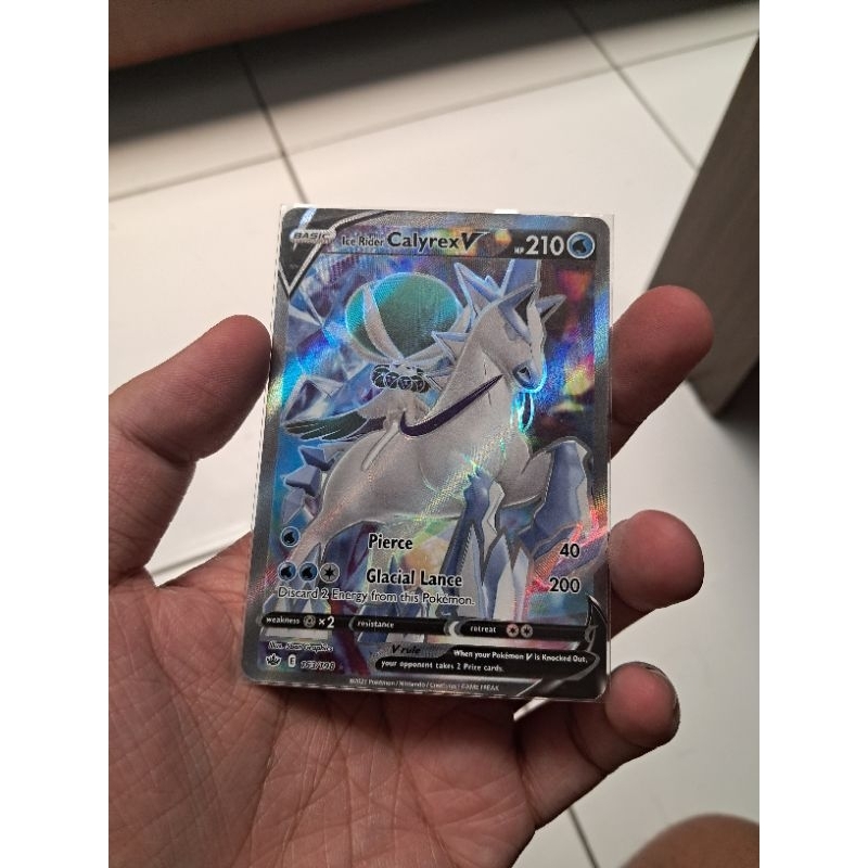 Kartu Card TCG Pokemon English Inggris Ice Rider Calyrex V SR Full Art Holo