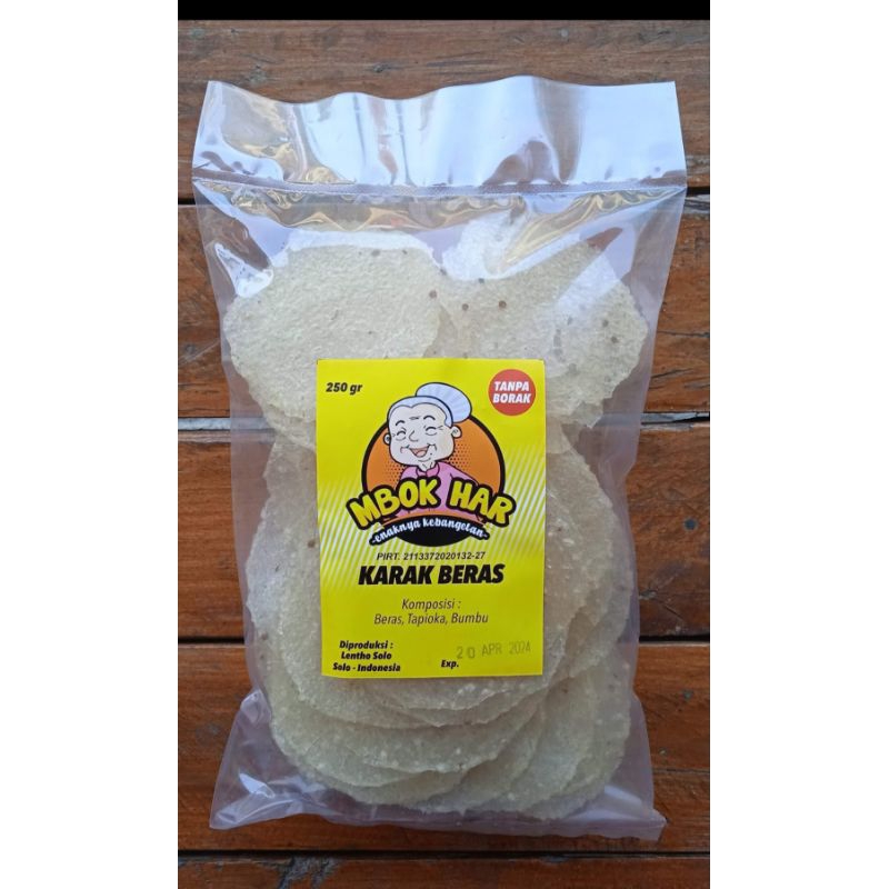 

KERUPUK BERAS KARAK BERAS MENTAH MBOK HAR OLEH OLEH SOLO 250GR dan 500GR