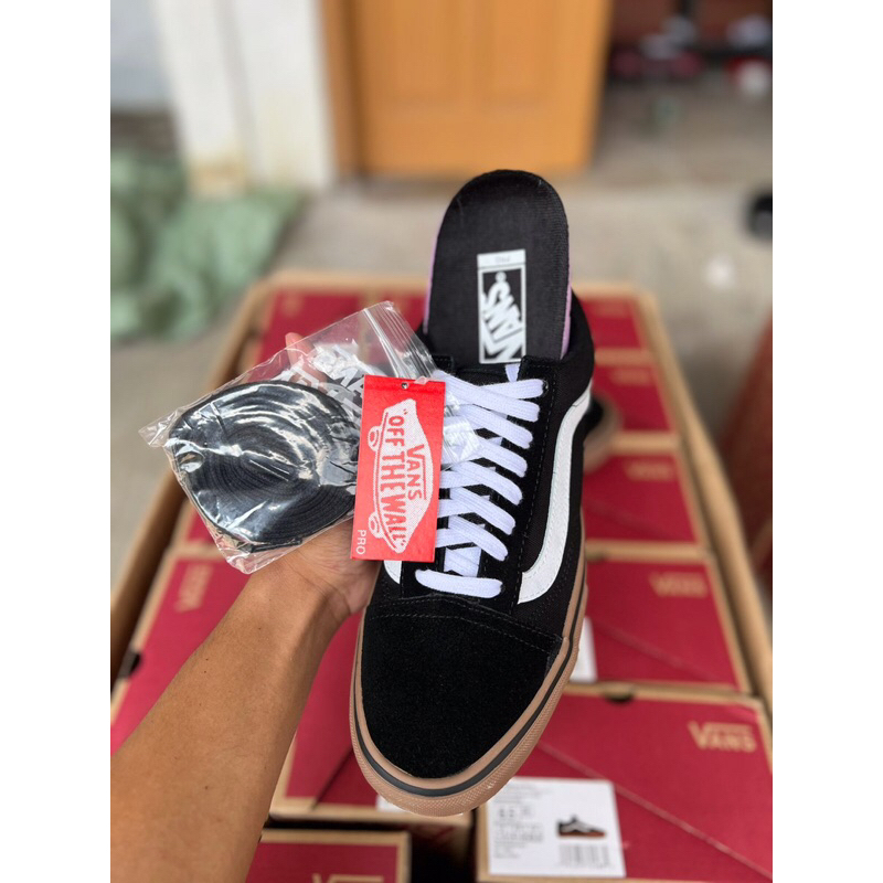 Vans Old Skool PRO Black Gum Sole Extra Laces Original