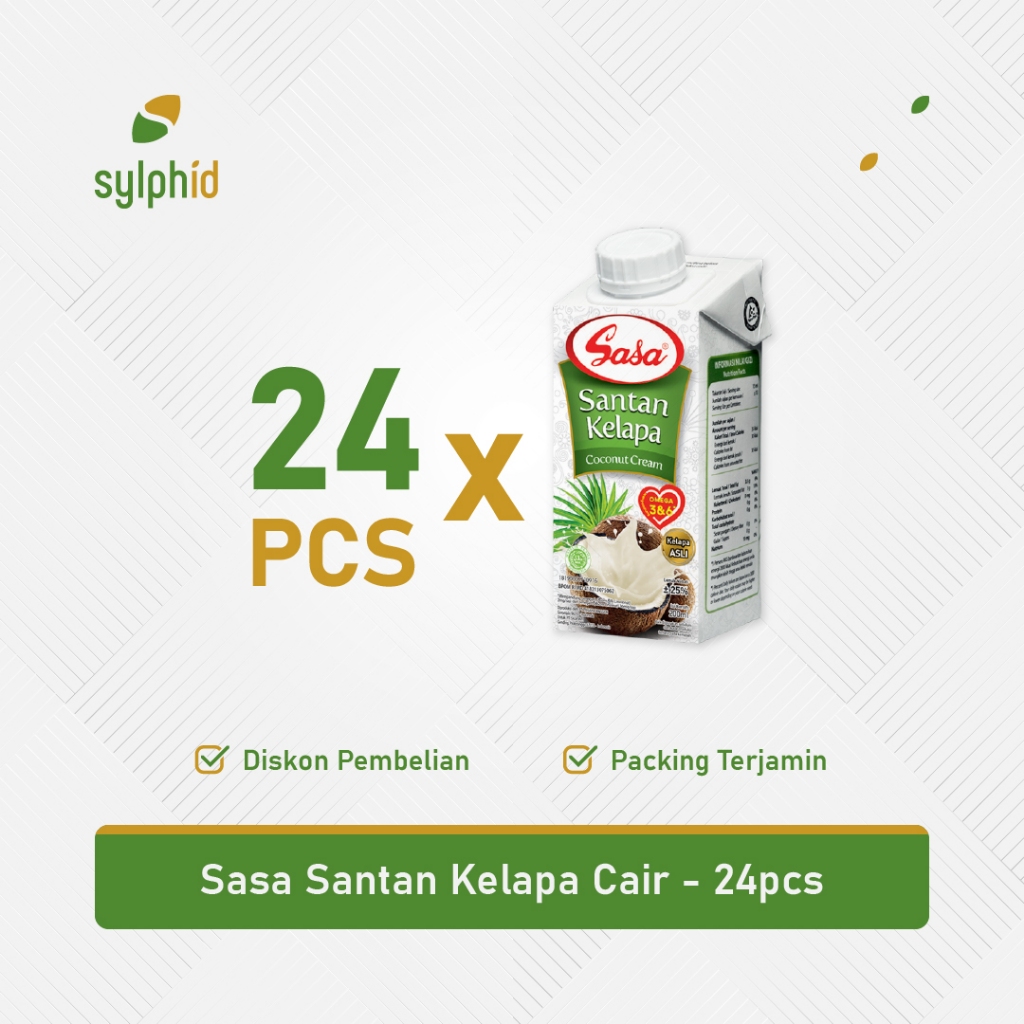 

1 Dus Santan Kelapa Cair Sasa 200 ml / Coconut Cream 1 Karton (24 pcs)
