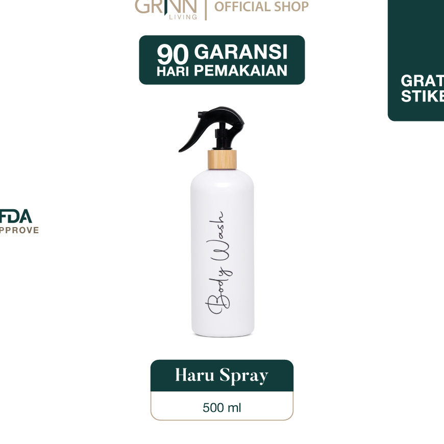 Promo GRINN LIVING Haru Botol Spray Gantung Hand Sanitizer / Disinfektan Refill 500ml Lucu Aesthetic