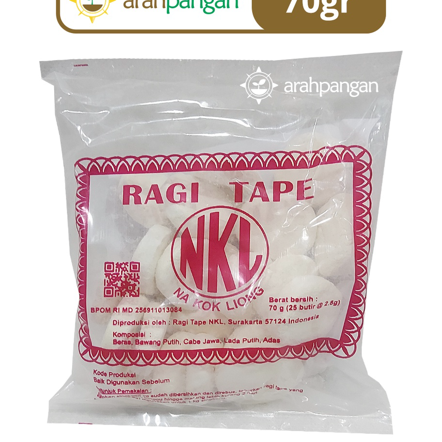 

Hot Sale Ragi Tape NKL 25 Butir 70gr