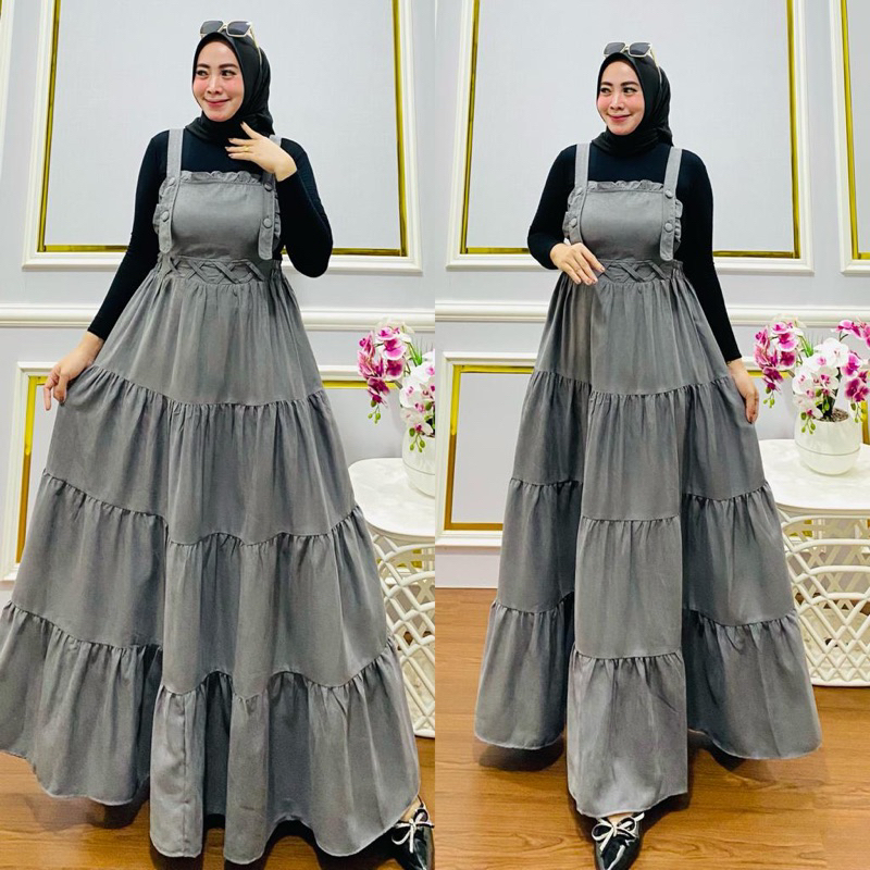 New QF. Gamis overall tanpa iner 924/overall/gamis