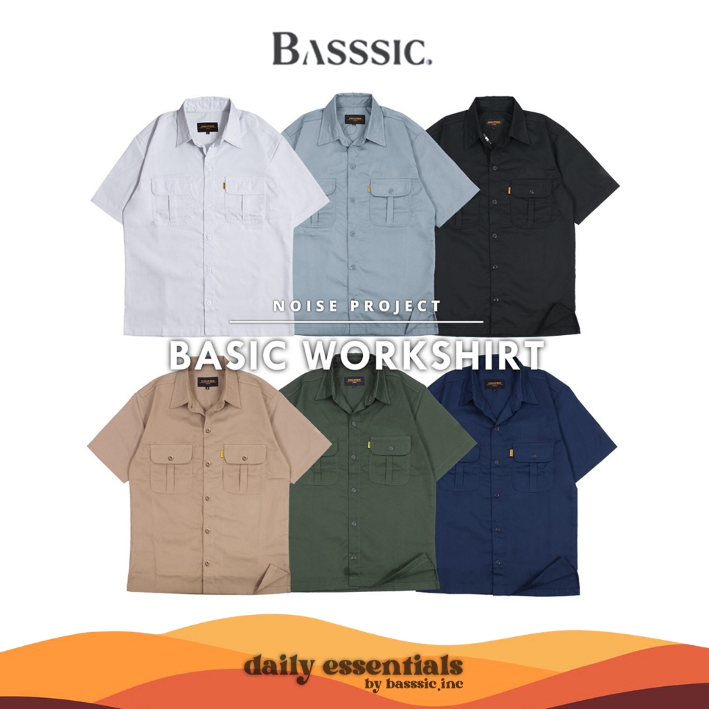 Kemeja polos Pria - Kemeja Kerja Polos Kemeja Workshirt polos - Basssic