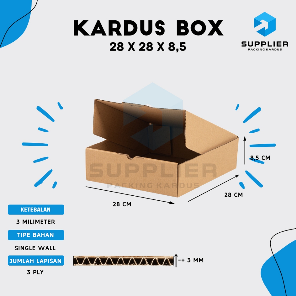 

Kardus Diecut 28x28x8,5 Packaging Hampers Polos