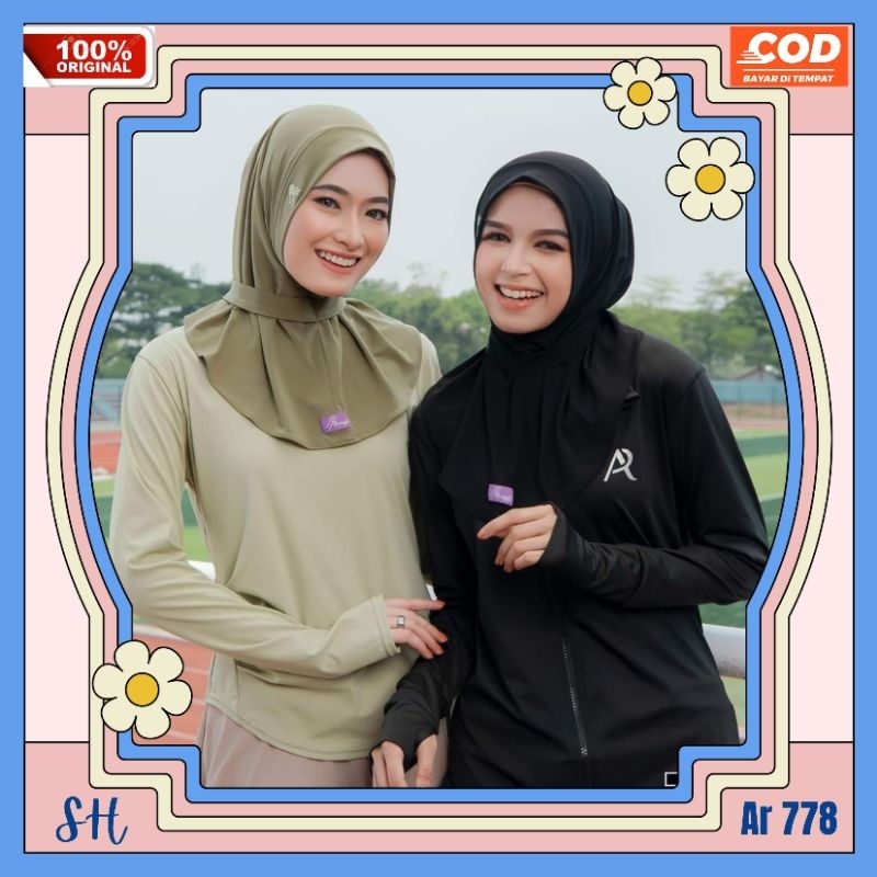 hijab jilbab kerudung bergo jersey instan olahraga senam sporty joging ootd pet antem tali ikat lehe