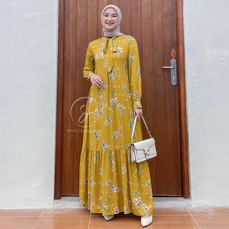 DYN - Clothingline Deena Dress | Gamis Wanita Simple | Gamis Busui Friendly | Busana Muslim | Fashio