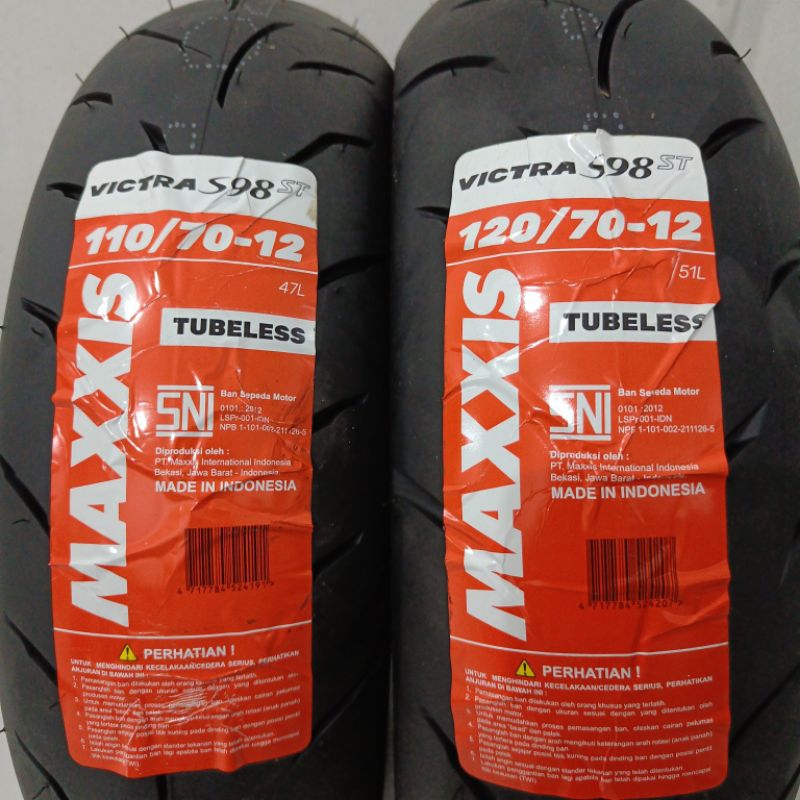 BAN MAXXIS TUBELESS 110/70-12 & 120/70-12 VICTRA