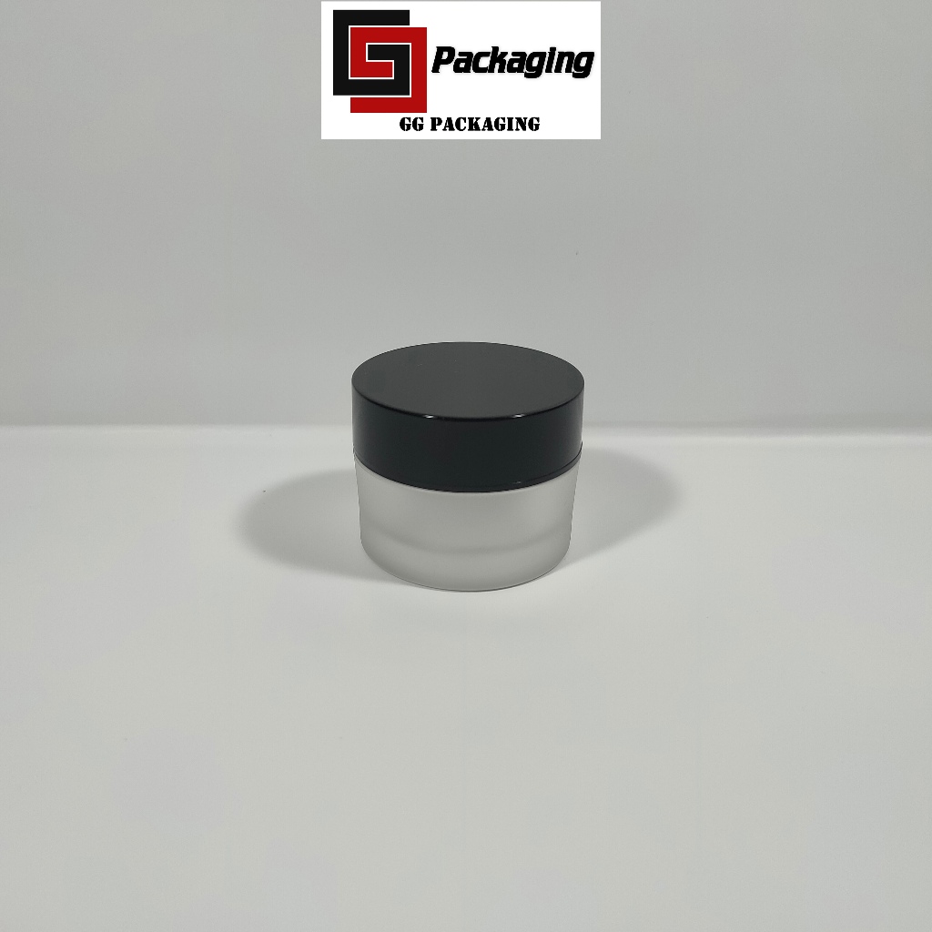 Retail 10gr pot acrylic jar / 10 gr pot akrilik Black / Hitam Frosted