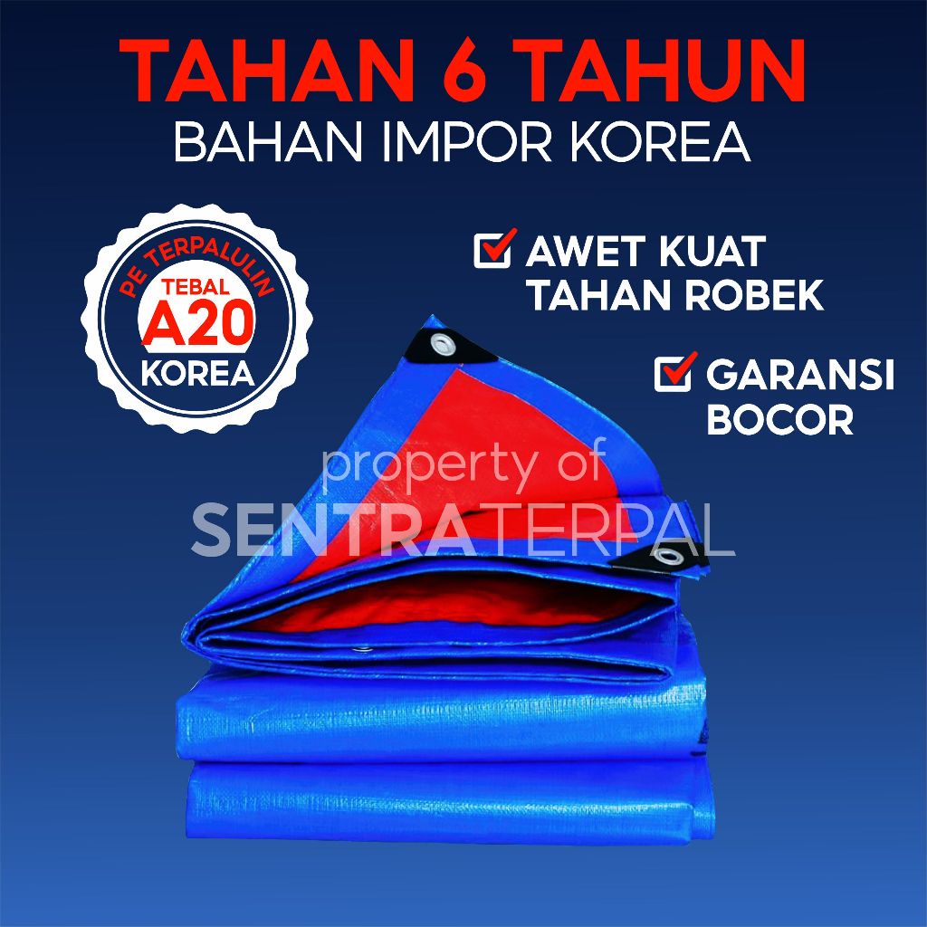 Kolam Terpal 4x4 / 400x400 Tebal Semi Karet Kolam Terpal lembaran
