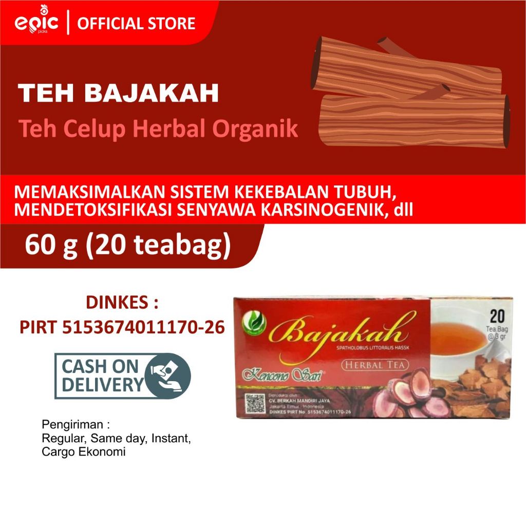 

Epicpicks Teh Celup Bajakah Kencono Sari isi 20 teabag