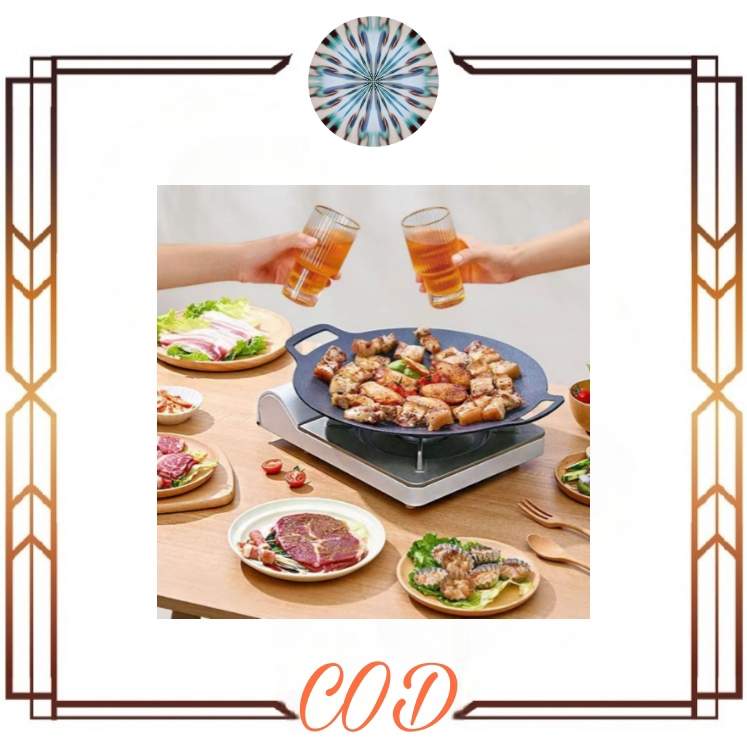 PROMO (COD) WAJAN PEMANGGANG ANTI LENGKET .34CM / WAJAN PEMANGGANG DAGING SOSIS GRILL PANCI KOREA