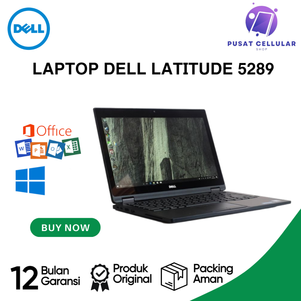 SPEK TINGGI DELL LATITUDE 5289 RAM 16GB/256 SSD LAPTOP CORE i7 GEN 7