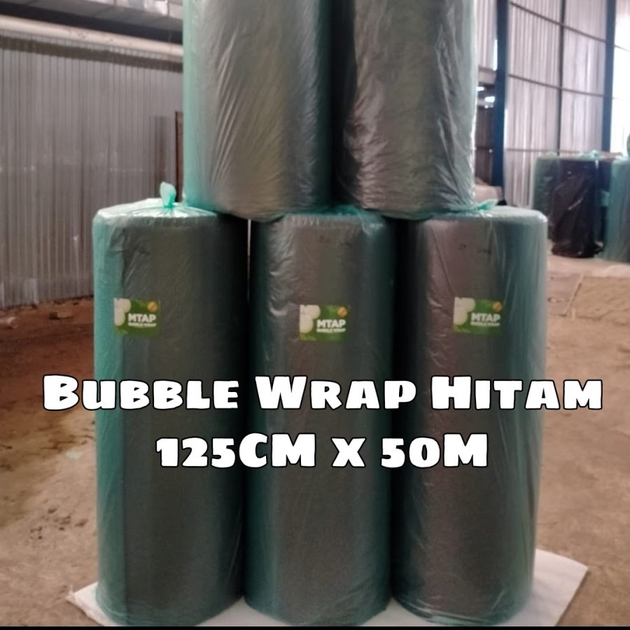 

50 METER x LEBAR 125 cm BUBBLE WRAP HITAM BLACK per Roll 125 cm x 50 meter Paking Packing Plastik Pembungkus Terbaik Termurah