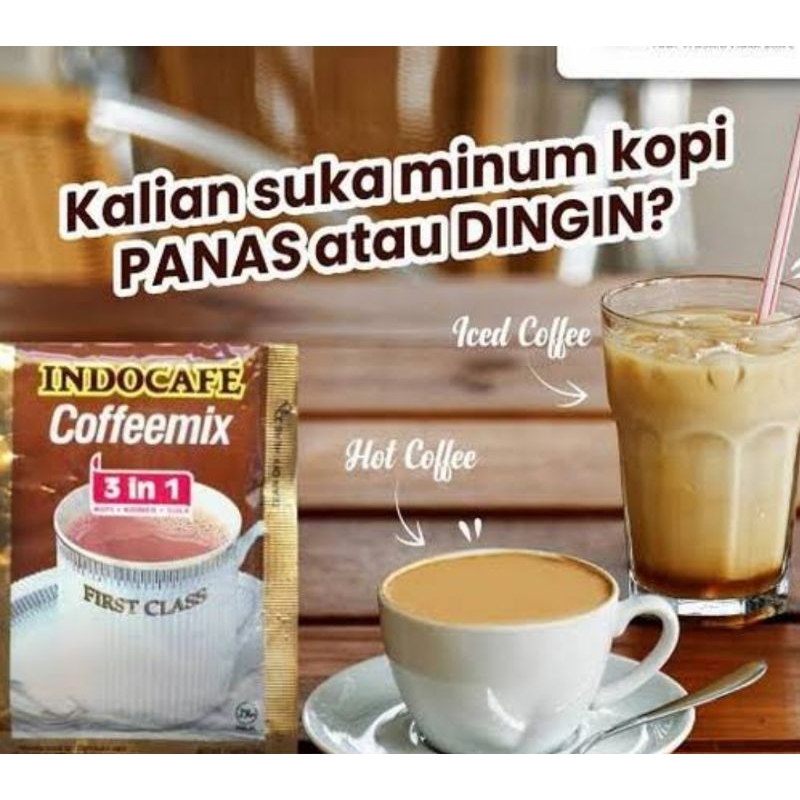 

kopi bubuk instan indocafe cofemix 3 in 1 ..1renceng isi 10sachet..