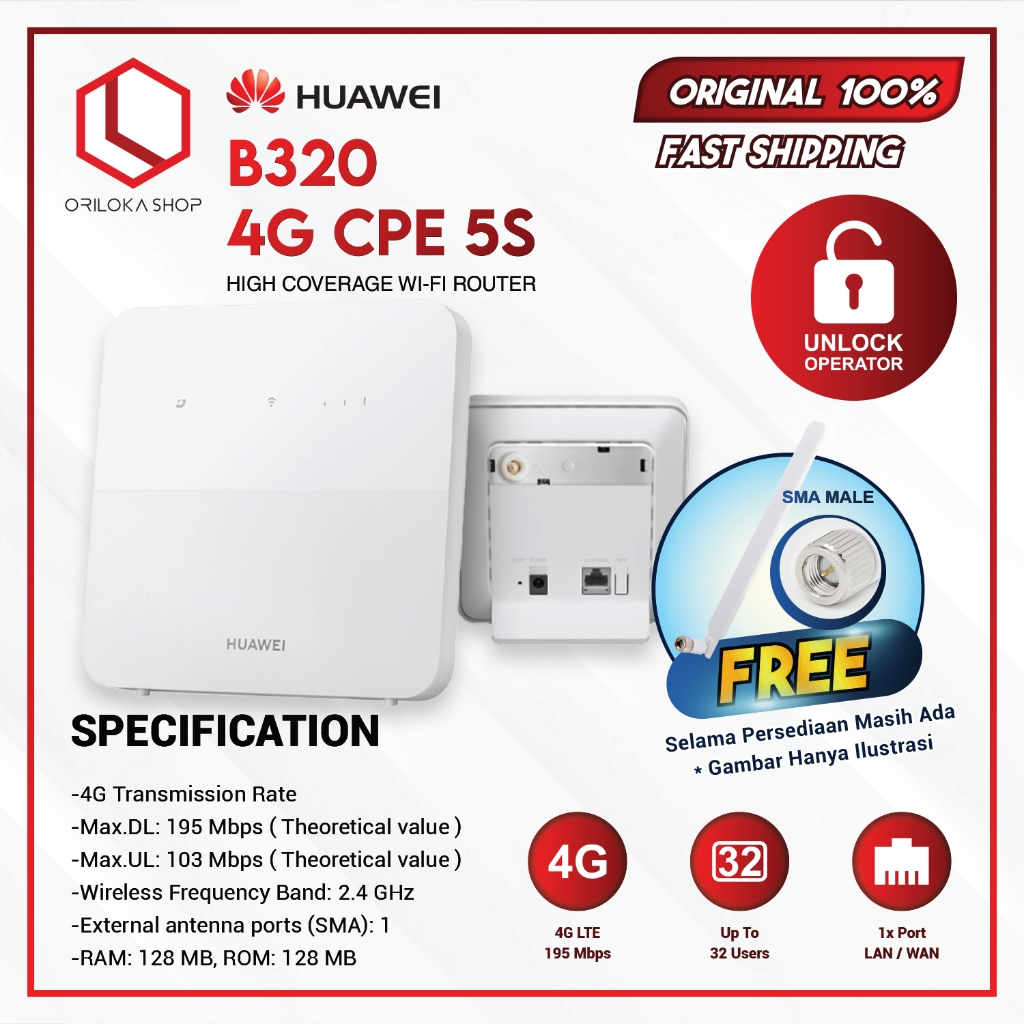 Huawei B320 Penganti B312 Modem Router Wifi Unlock All Operator
