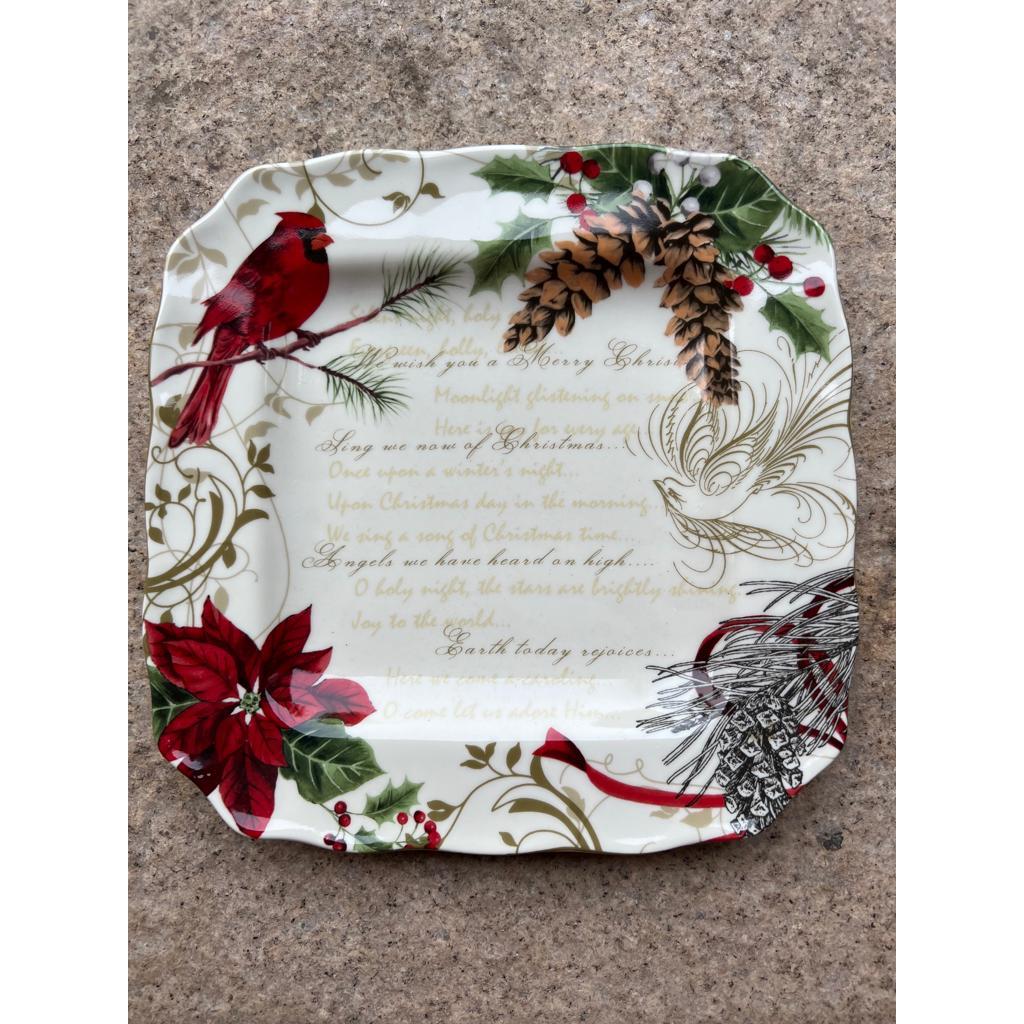 DINNER & SALAD PLATE MOTIF CHRISTMAS BIRD KOTAK