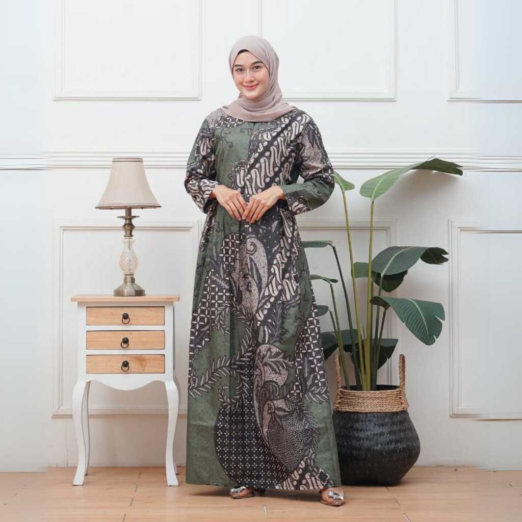 MS GAMIS BATIK MODERN SRIWEDARI MAXI BUMIL/BUSUI KATUN SOGAN ALLSIZE & JUMBO TALI SAMPING MOTIF KATE
