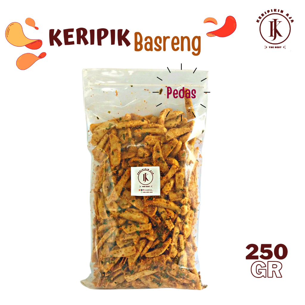 

Keripik BASRENG 250gr Pedas Daun Jeruk